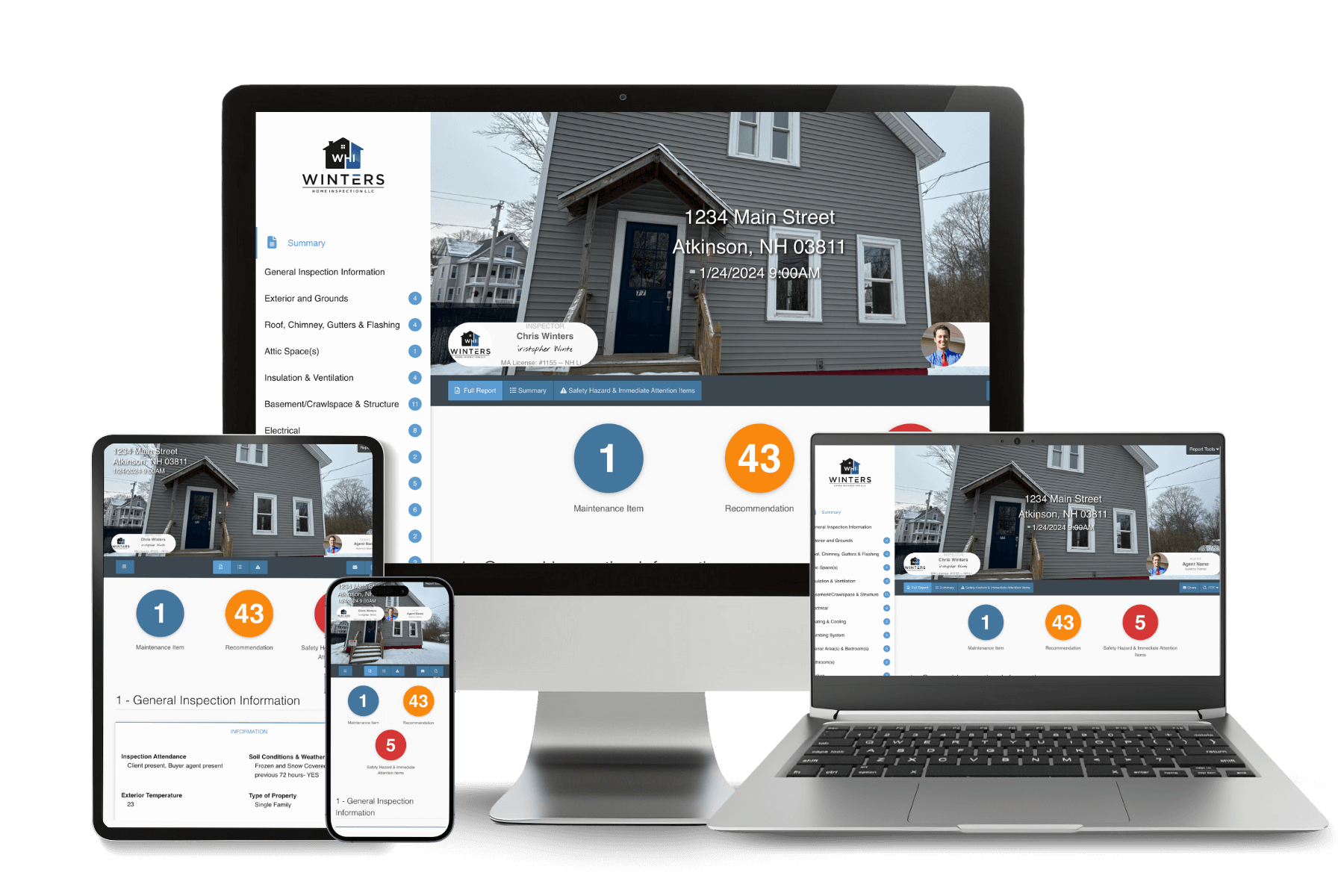 winters home inspection sample report mockup